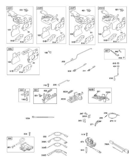 E - Comandi, freno volano, molla regolatore, accensione B&S - 12 €¦ 122672-0134-E1 brand Stihl